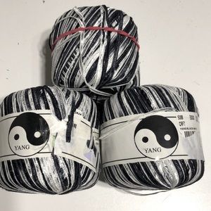 2+ Skeins Yarn. Made in France NWT Black and White